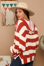 Rust/Ivory Soft Stripe Print Hoodie