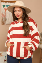 Rust/Ivory Soft Stripe Print Hoodie