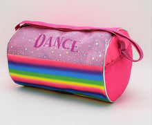 Fuschia Duffel W/Dance Print & Rainbow