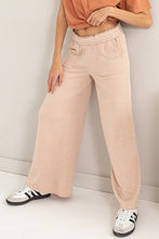 Tan High Rise Wide Leg Drawstring Pants