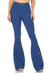 Mykonos Blue High Waist Super Stretch Disco Bell Bottom Pants