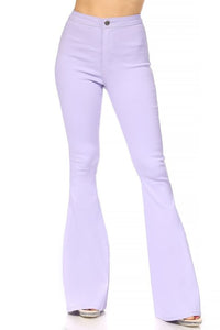 Lavender High Waist Super Stretch Disco Bell Bottom Pants