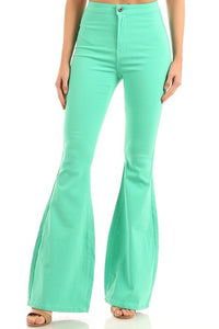 Mint High Waist Super Stretch Disco Bell Bottom Pants