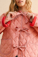 Pink Tie Front Quilt Jacket