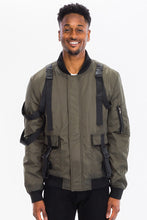 Olive Mens Utility Strap Jacket