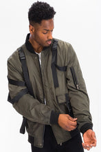 Olive Mens Utility Strap Jacket