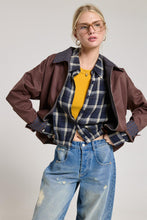 Chocolate Contrast Plaid Barn Jacket