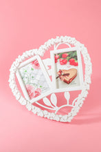 Heart Shape Photo Frame 2-4x6 In White