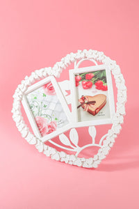 Heart Shape Photo Frame 2-4x6 In White