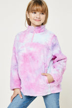 Multi Girls Tie-Dye Fleece Zip-Up Pullover