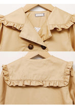 Khaki Loose Mid-Length Trench Coat