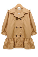 Khaki Loose Mid-Length Trench Coat