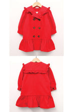 Red Loose Mid-Length Trench Coat