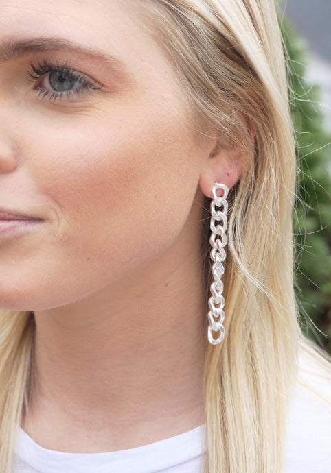 Silver Chain Link Earrings