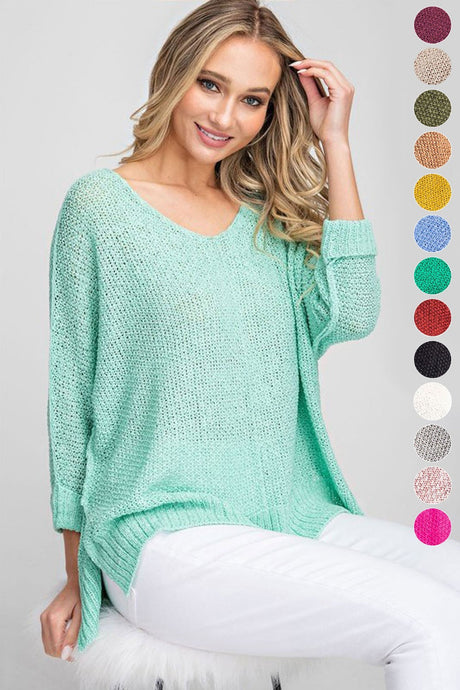 Mint Crew Neck Knit Sweater