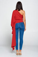 Red Cool One Shoulder Top