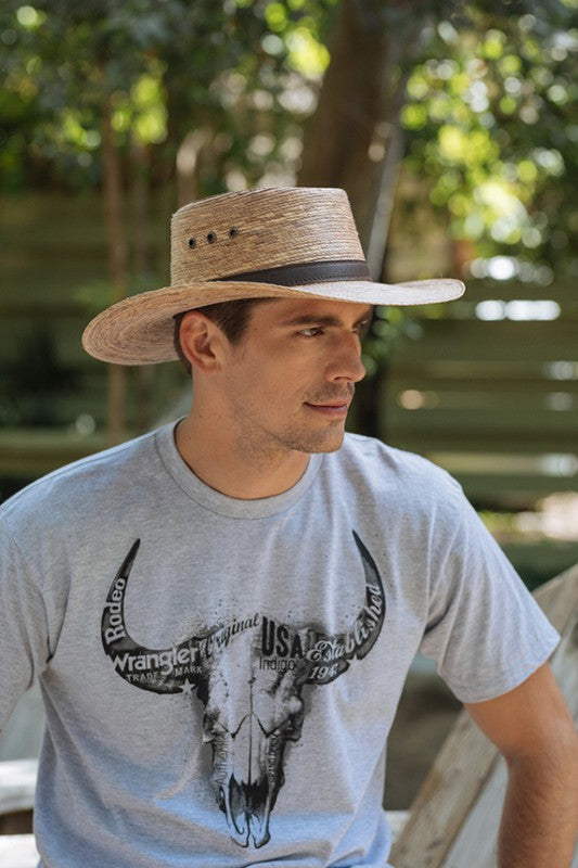 Brown Men's Western Straw Hat