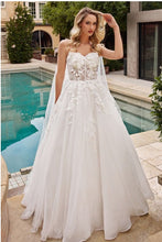 Off White Layered Tulle Wedding Ball Gown