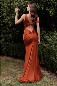 Emerald Satin Long Slanted Shoulder Sexy Evening Dress