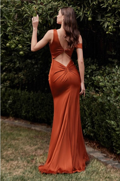 Sienna Satin Long Slanted Shoulder Sexy Evening Dress
