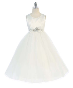 Ivory Satin Tulle Princess Party Dress