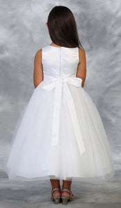 White Satin Tulle Princess Party Dress