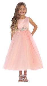 Blush Satin Tulle Princess Party Dress