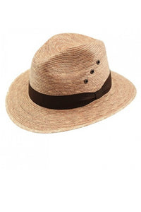Brown Palm Leaf Panama Style Outdoor Hat