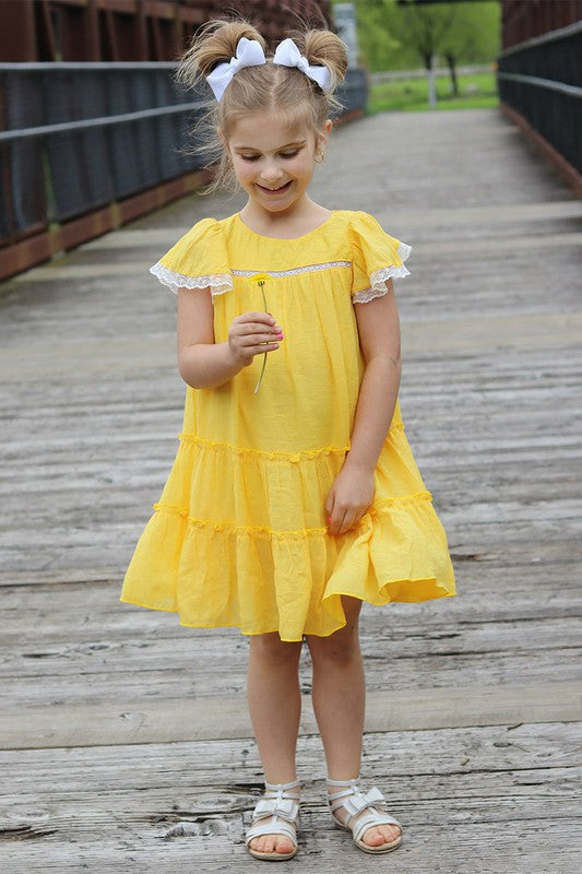 boho mustard yellow dress Mustard Yellow Toddlers & Girls Boho Belissima Bella Dress – Aquarius Brand