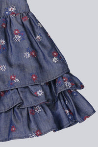 Denim Toddlers & Girls Princess Ruffles Dress