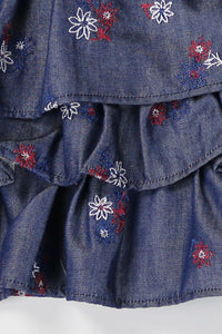 Denim Toddlers & Girls Princess Ruffles Dress
