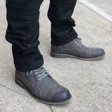 Grey Mens Casual Work Lace Up Classic Motorcycle Combat Boots