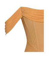 Weslee Orange Off Shoulder Mesh Corset Dress