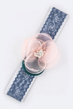 Kids Size Lace Flower Stretch Headband