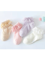 Light Purple Girls Mesh Lace Socks