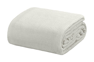 Light Grey Cotton Thermal Waffle Blanket King Size
