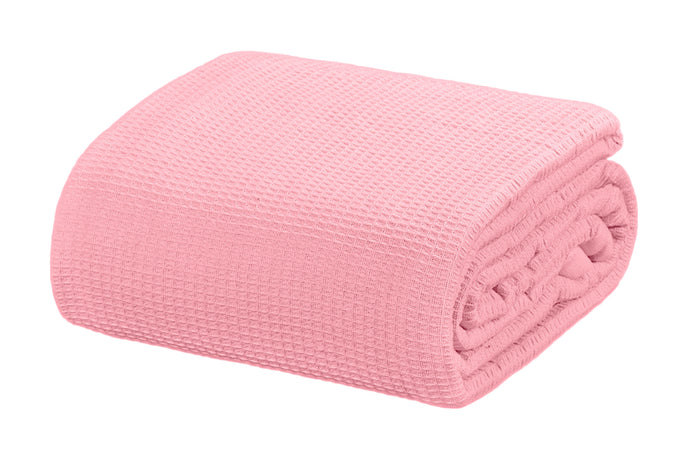 Orchid Pink Cotton Thermal Waffle Blanket King Size