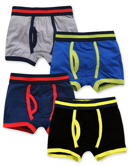 Grey/Blue/Navy/Black Boys Modal Underwear Colorband 4 Sets – Aquarius Brand