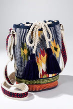Denim Handwoven Nouveau Bucket Bag