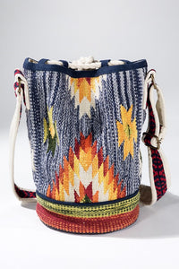 Denim Handwoven Nouveau Bucket Bag