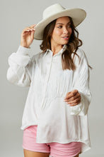 Off White Sequin Fringe Satin Shirt