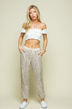 Champagne Sequin Jogger Pants