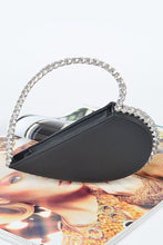 Black Heart Shape Stone Handle Clutch