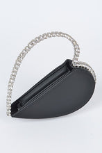 Black Heart Shape Stone Handle Clutch