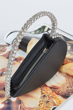 Black Heart Shape Stone Handle Clutch