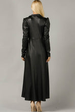 Black Faux Leather Duster Long sleeves Jacket Dress Top
