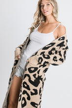 Animal Print Long Line Cardigan