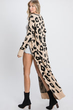 Animal Print Long Line Cardigan