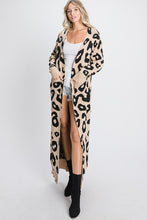 Animal Print Long Line Cardigan