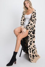 Animal Print Long Line Cardigan
